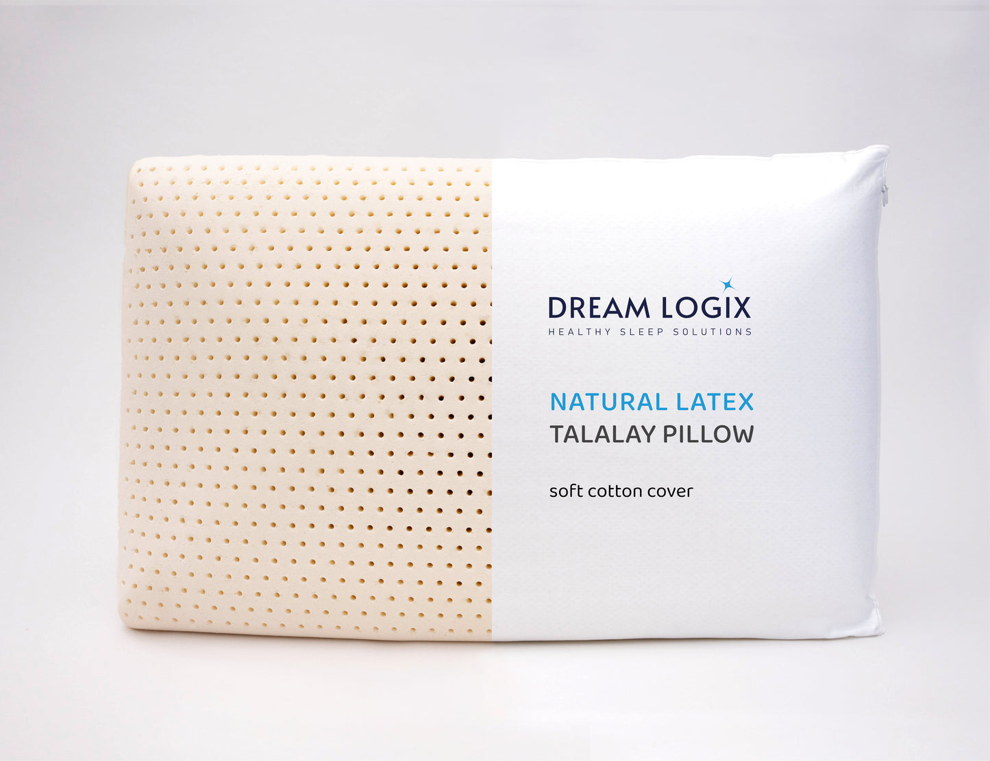 Talalay Natural Latex Pillow DreamLogix - Firm, Standard Size 24''x16''x 5'' Low Profile