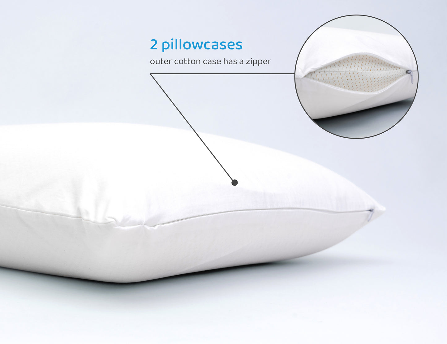 Talalay Natural Latex Pillow DreamLogix - Soft, King Size 33''x16''x6''