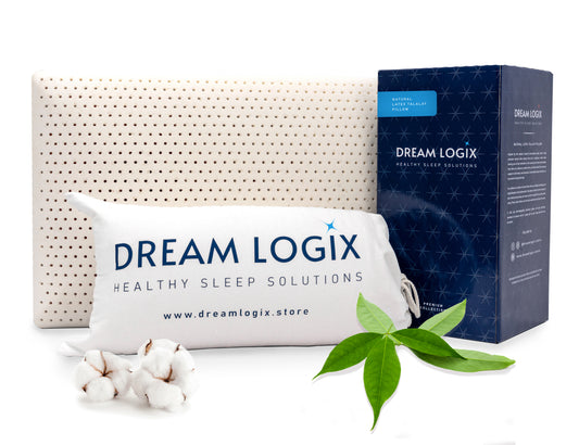 Dream Logix Premium Talalay Natural Latex Pillow - King Size Medium Soft Pillow for Sleeping, Side & Back Sleepers, Spine Support, Cotton Cover, Great Gift (Medium, King Size 33''x16'')