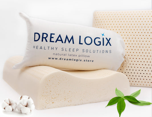 Dream Logix Premium Natural Talalay Latex Foam Contour Pillow – Medium Soft, Curved, Side, Stomach & Back Sleepers, Cervical for Neck Pain Relief, Natural Cotton Cover, Ideal for Sleeping Comfort - Medium Soft, Standard Size (24''x16''x4/5'')